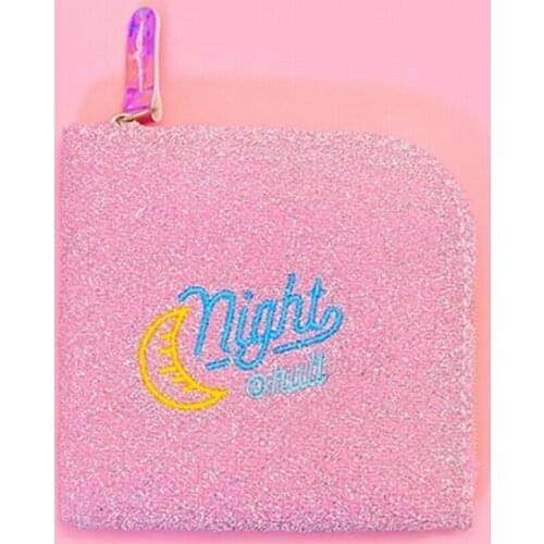 Pink Mini Sequins Coin Pocket Purse Card Holders Wallet Portable Storage Case Bags For Headphone Earbuds Memory Card USB