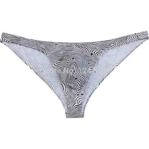 Sexy Mens Back Printed Spandex Underwear Bottom Briefs Pouch Bikini Briefs
