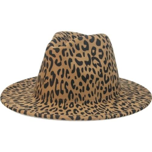 Fedora hats men women leopard khaki white grey women hats jazz caps panamas wide brim western cowboy leopard women panamas hats
