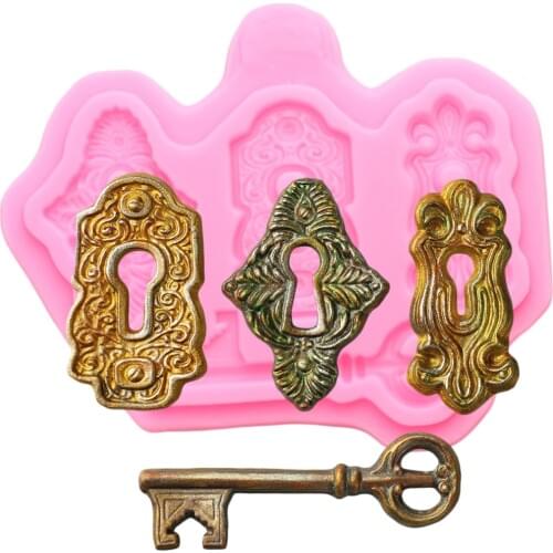 DIY Lock Keys Fondant Silicone Mold For Cake Decorating Tools Chocolate Sugarcraft Mould Polymer Clay Kitchen Baking Moulds