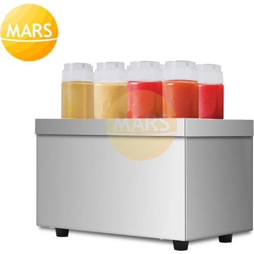 Snack Food Bottle Sauce Squeezer 8 Bottles Salad Bar Dressing Jams Dispenser Cold Cream Filling Machine 220V 110V Sauce Cooler