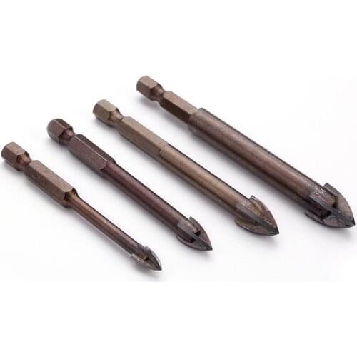 Hexagon Handle Cross Tile Drill Bit Glass Ceramic Tile Concrete Drill Bits Alloy Triangle Drill Size 3/4/5/6/7/8/10/12 Mm