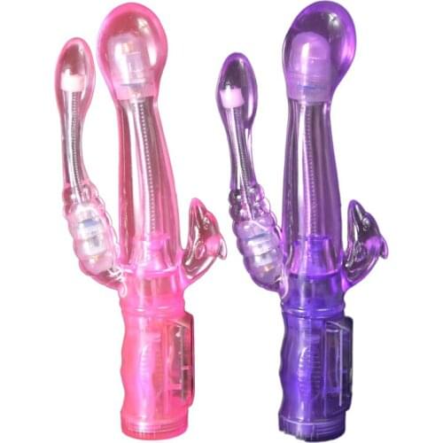 Triple anal clit Vibrator rabbit Masturbation Clit G spot Orgasm Massager Stick adjustable Vibrating Female Sex Toys for women