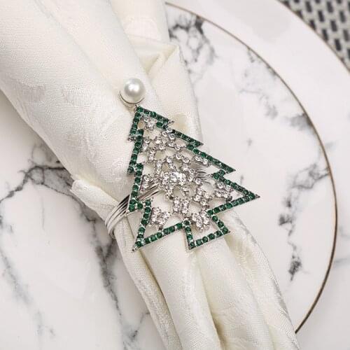 10pcs Creative Christmas tree ring napkin napkin ring buckle Upscale hotel restaurant wedding table decoration