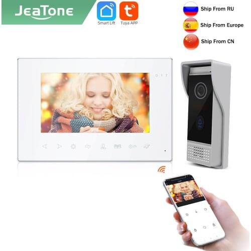 Jeatone Tuya smart 7 inch WIFI Video Intercom For Home Night Vision Device Doorbell Camera Monitor Door Station System Unit