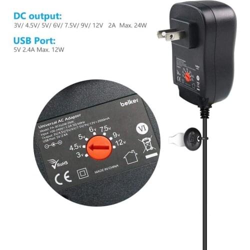 30W Universal 3V 4.5V 5V 6V 7.5V 9V 12V AC DC Adapter Power Supply for LED Light Strip Router Speaker Smart Phone Tablet CCTV IP