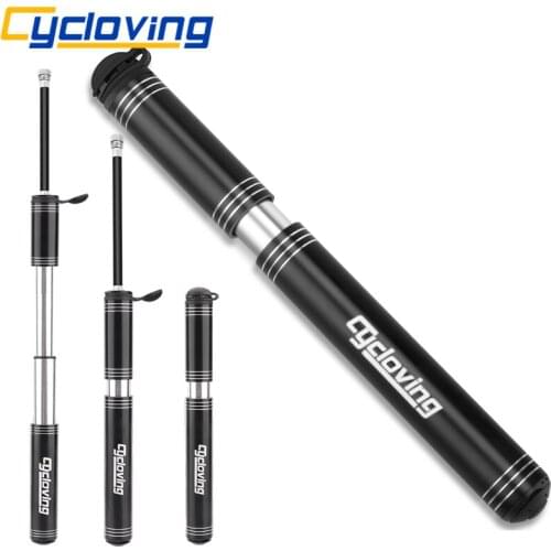 Cycloving Bicycle Pump Bike Pump Schrader MINI Portable Presta Valve 160PSI Aluminium Flexible hope Cycling MTB Air Inflator