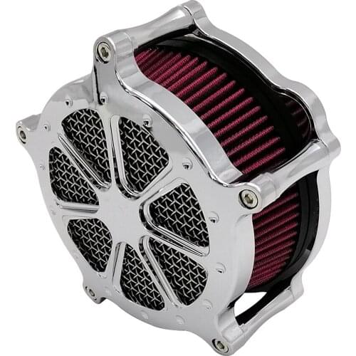 Motorcycle CNC Air Cleaner Gray Intake Air Filter All Chrome For Harley Touring Trike Dyna Fat Boy Softail Sportster XL883 1200