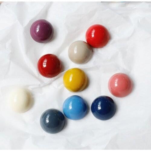 Japan Style Fun Cute Candy Color Ear Studs Trendy Round Stud Earring for Women Retro Jewelry Earring Without Pierced Ear Clips