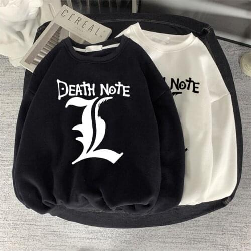 Y2k Harajuku WomenS Hoodie Pullover Gothic Death note Print Lazy Style Loose Large Size Casual Ladies Hoodie