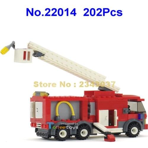 22014 202pcs Urban Fire Station Ladder Truck Building Block 1 Toy