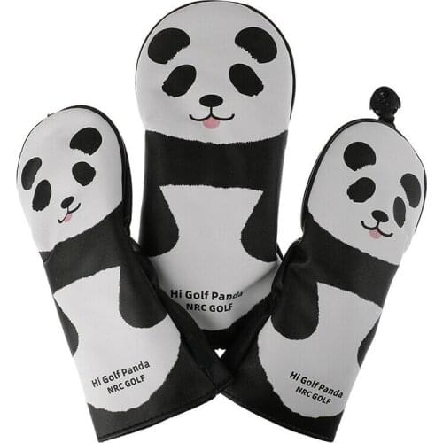 3pcs Printed Panda Golf Clubs Head Covers Set Headcover Drivers Fairway Protective Covers QW