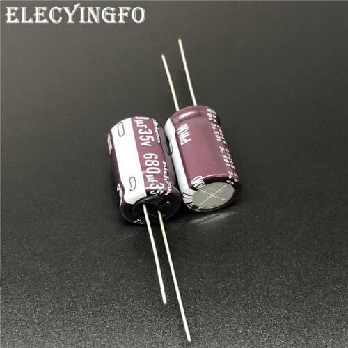 5pcs/50pcs 680uF 35V NICHICON PW Series 12.5x20mm Low Impedance 35V680uF Aluminum Electrolytic capacitor