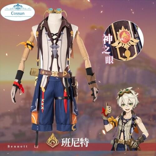 Anime! Genshin Impact Bennett Mondstadt Game Suit Gorgeous Uniform Cosplay Costume Halloween Party Outfit For Men 2021 NEW