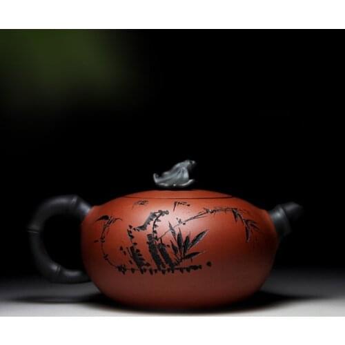 Yixing Lucky Teapot Kung Fu Zisha Handmade Kettle Send Gift Box Creative Drinkware