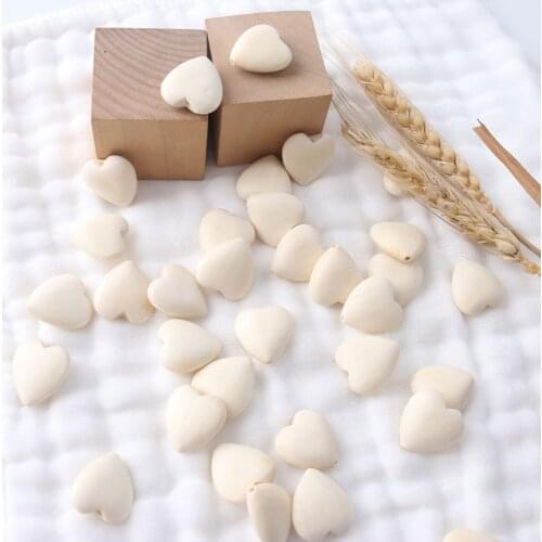 Mamihome 20mm 150pc Wood Hearts Beads DIY Bracelet Accessories Food Grade Wooden Teething Toys Nurse Gifts Baby Teether