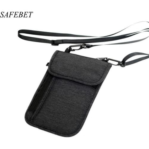 SAFEBET Brand Men Women Travel Document Organizer ID Credit Card Holder Protective Cover Card Pack Hanging Neck Passport Bag