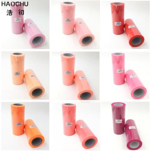 HAOCHU 15cm Wide 25yards Pink Tulle Roll Fabric Spool Party Gift Wrap Wedding Decoration Crafts Christmas Festive Supplies