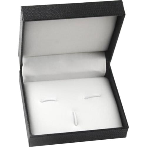 Jewelry box cufflinks or cufflink tie clip set Storage Luxury PU Leather Interior Cufflink Plastic Case Box for Cufflinks Clip