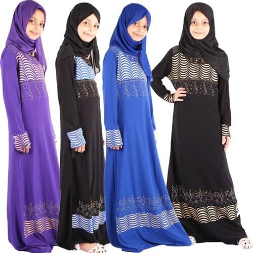 Muslim Girls Dress diamond Long Hijab Abaya Burqa Khimar Jilbab Islamic Kaftan Clothing Arab Prayer Maxi Dress Robe Gown