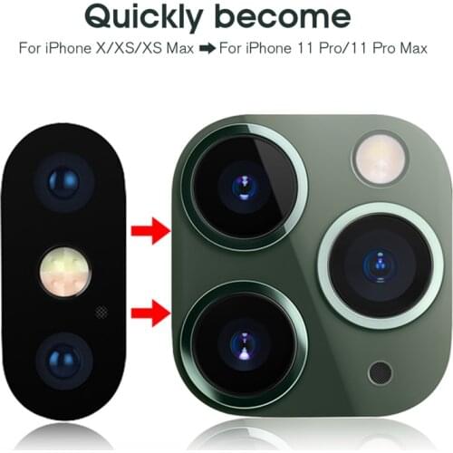 Lens Sticker for IPhone X XS Max XR Seconds Change To for IPhone 11 Pro Max Camera Lens Screen Protector Change to for IPhone 11