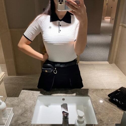 New summer golf clothing womens short sleeve T shirt ice knit sports casual fast dry breathable fashion ladies jersey set