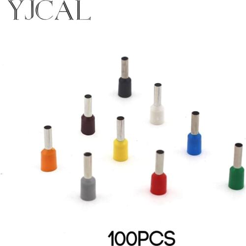 E0508 E7508 E1008 E1508 E2508 E4009 100PCS Insulated Cord End Terminal Crimp Ferrules Crimping Terminals Tubular Wire Connector