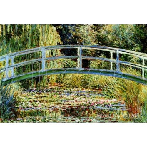 Landscape Paintings by Claude Monet Le Pont Japonais a Giverny Bedroom decor High quality