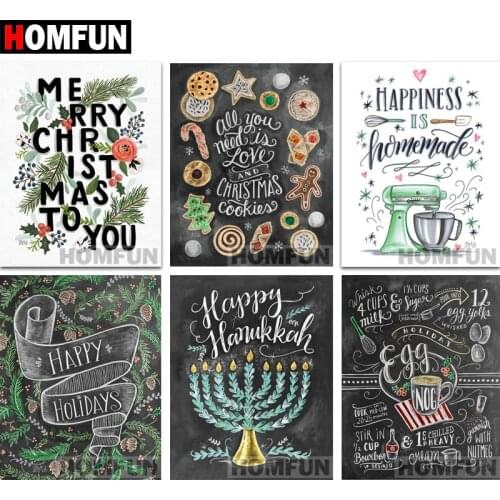 HOMFUN Full Square/Round 5D DIY Diamond Embroidery "Blackboard text" Diamond Painting Cross Stitch 5D Decor gift A06828
