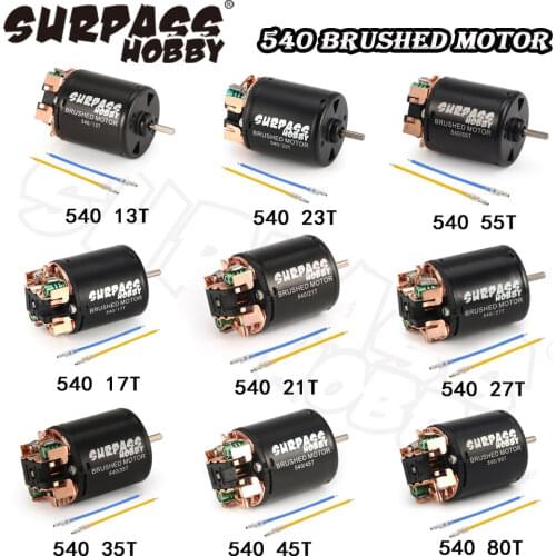540 80T 13T 17T 21T 23T 27T 35T 45T 55T 540 Brushed Motor for 1/10 Off-Road Rock Crawler Climbing RC Car RC Brushed Motors