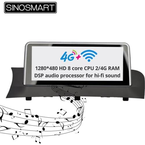 Sinosmart Android 8.1 IPS 2.5D screen car gps multimedia radio navigation player for BMW X3 X4 with NBT/CIC/CCC system 2013-2017