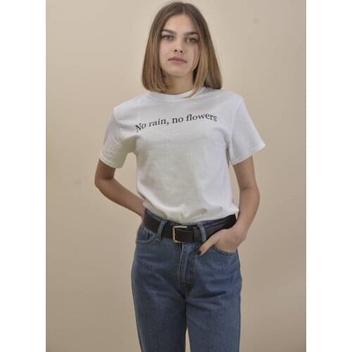 Skuggnas No Rain No Flowers T-shirt Short Sleeve Fashion Tumblr t shirt Crew Neck Hipster tees Aesthetic Clothing drop ship