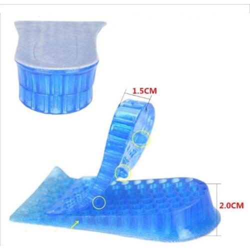 2-layer Height Increase Insole Silicone Heel Cushion Inserts Gel Heel Pad Taller Height Lift Comfy Unisex Men Women Shoes Insole