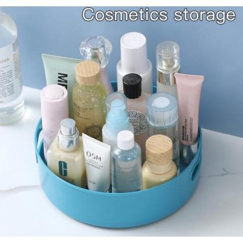 360 Rotating Tray Non-Slip Organizer Kitchen Storage Containers Snack Fruit Spice Jar Tray Bathroom Storage Cosmetics Organizer