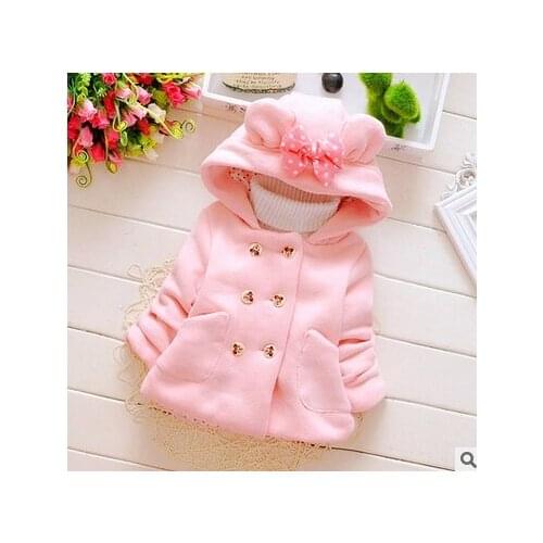Cute Ear Rabbit Hooded Coat Girls Fall Winter Warm Jacket Tracksuit Children Kids Clothing Baby Girl Tops Coats