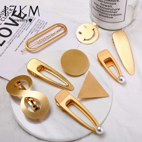 Gold Silver Color Hairpin For Women Punk Geometric Infinite Hair Clips Hairwear Bridal 2019 New Fashion Jewelry Accessories