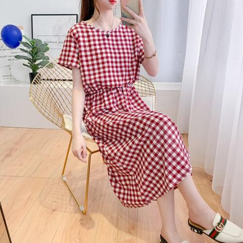Woman Dress Summer Summer New Chiffon Dress Loose round Neck Vestido De Mujer