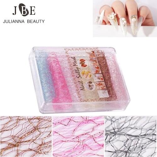 1pc 3D Mesh Nail Sticker Gold Silver Net Line Tape Transfer Accessories DIY Nail Art Decoration 3D Mesh Sticker