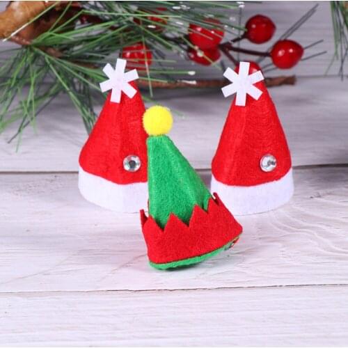 12pcs Creative Christmas Lollipop Hats Christmas Elf Lollipop Caps Decorations for Party Home Restaurant Hotel