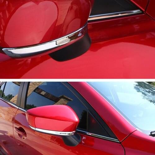 2pc/set Chrome ABS Car Exterior Rear View Mirror Strips Trim Sticker Styling For Mazda 3 Axela 2014 2015 Auto Accessory