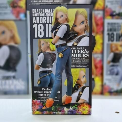 Bandai Genuine DRAGON BALL Z GLITTER GLAMOURS Android 18 Lazuli Limited Action Figure Ornaments Model Toys