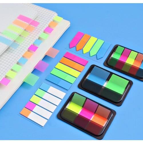 1Pack Fluorescence Colour Self Adhesive Memo Pad Sticky Notes Bookmark Point It Marker Memo Sticker Paper Office School Supplies