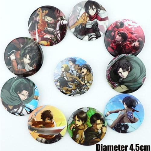 10Pcs/Set Anime Attack On Titan Figure Pins Brooches Badge Chest Ornament Cosplay Itabag Bag Clothing Accessoies Cosplay Gift