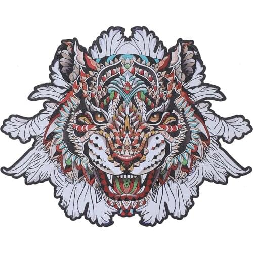 Wooden Puzzle Unique Shape Pieces Animal Gift Wolf king wooden puzzle toyfor Adults and Kids Interactive Educational Games Toy