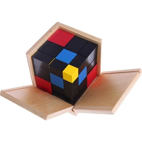 Early Learning Educational Toys Montessori Wooden Trinomial Cube for Toddlers R9JD