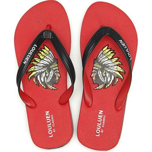 Flip-Flops Mens Trend Outdoor Non-Slip Quick-Drying Breathable Slippers Non-Slip Wear-Resistant Flat-Bottomed Beach Funny Shoes