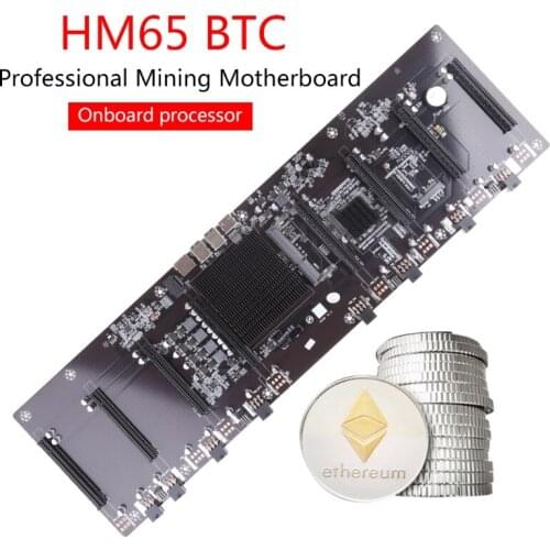 HM65 BTC Direct Insertion Eight Card Slot Mining Motherboard 8X6Pin Video Card Supply Port E-ATX Pro Type Crypto Mining Motherb