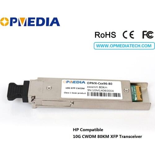 HP compatible 10G CWDM XFP transceiver, 10Gb/s 80km 1470~1610nm XFP optical module, duplex LC connector,DDM function