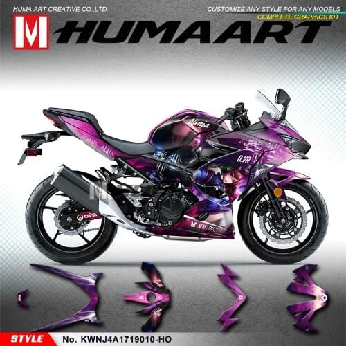HUMAART Custom Sticker Design Sports Decal Vehicle Graphic Kit for Ninja 250 2019 2020 / Ninja 400 ABS 2017 2018 2019 2020 2021