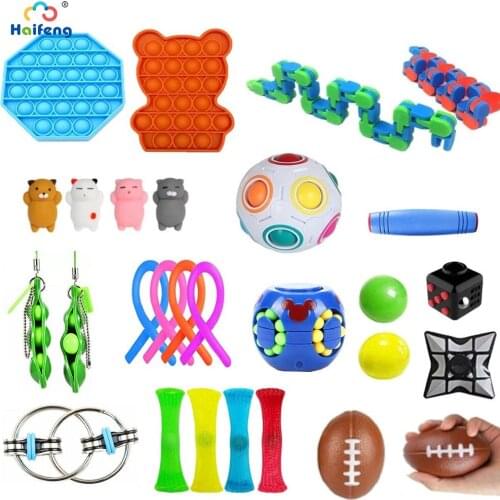 Fidget Sensory Toys Pack Pop Push Bubbles Stress Relief Fidget Toy Pack Set Toy To Relieve Children With Autism And Anxiety Gift